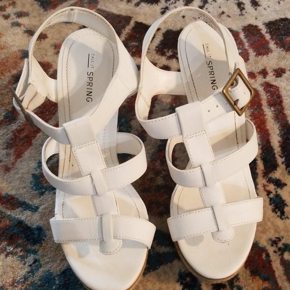 White Wedge Sandals